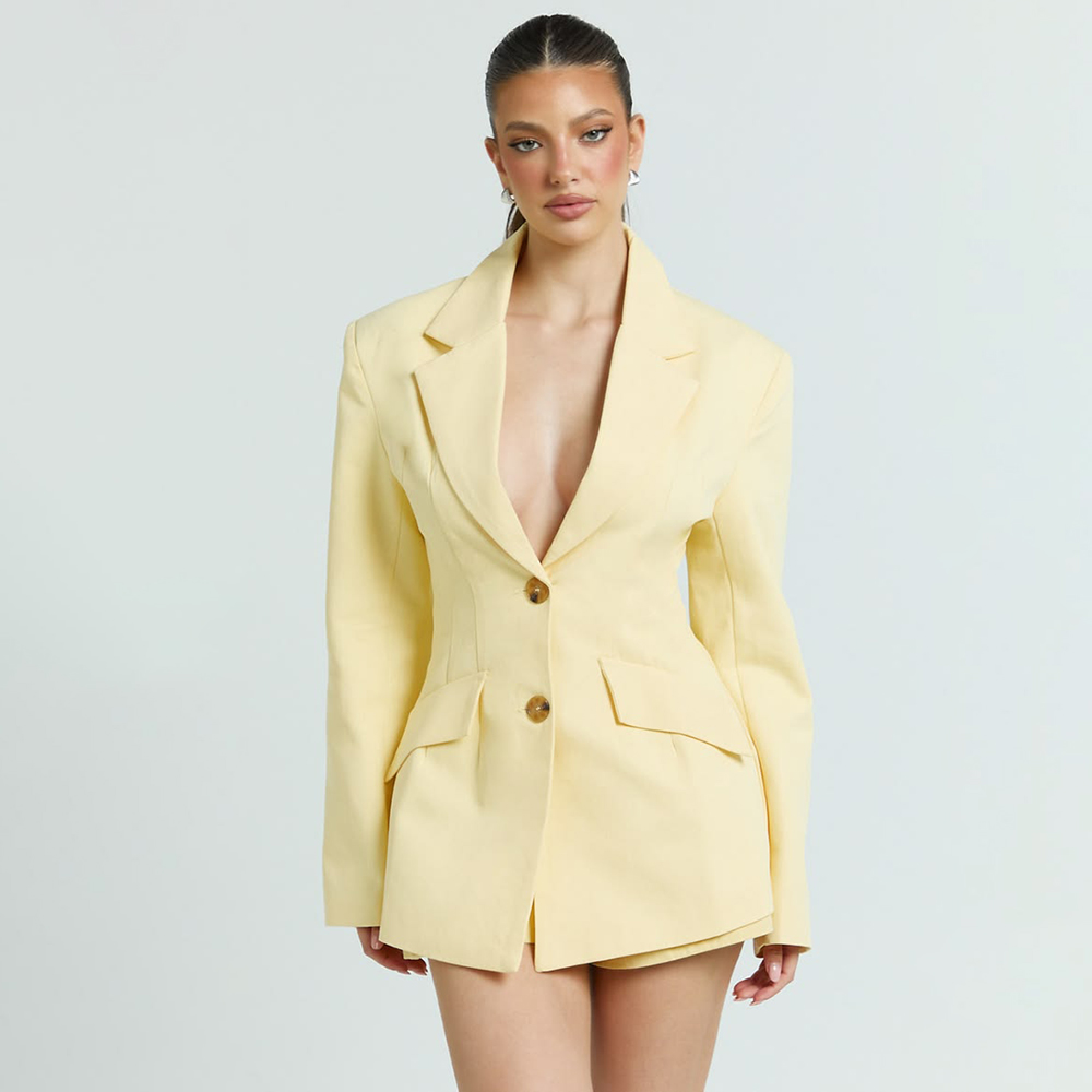 Light Yellow Women's 2Pic Suit - đánh giá và giá Yellow Formal Wear Women