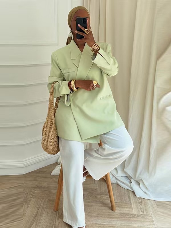 Ladies Loose Blazer Suit Solid - đánh giá và giá Women Formal Wear Trousers