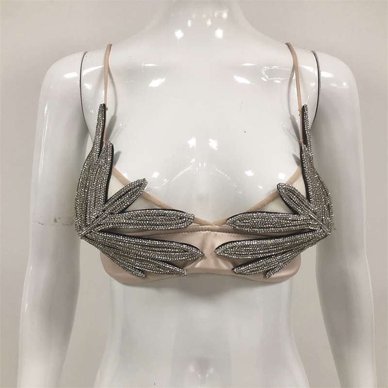 Luxury Crystals Women Top Bra  - đánh giá và giá Yellow Formal Wear Women