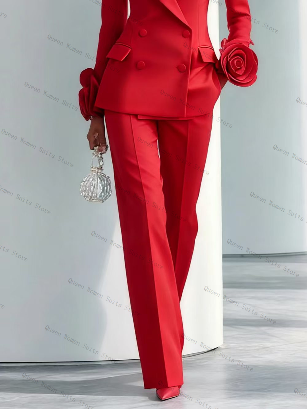Luxury Red Women Suit Set 2 Pc - đánh giá và giá Women Formal Wear Trousers