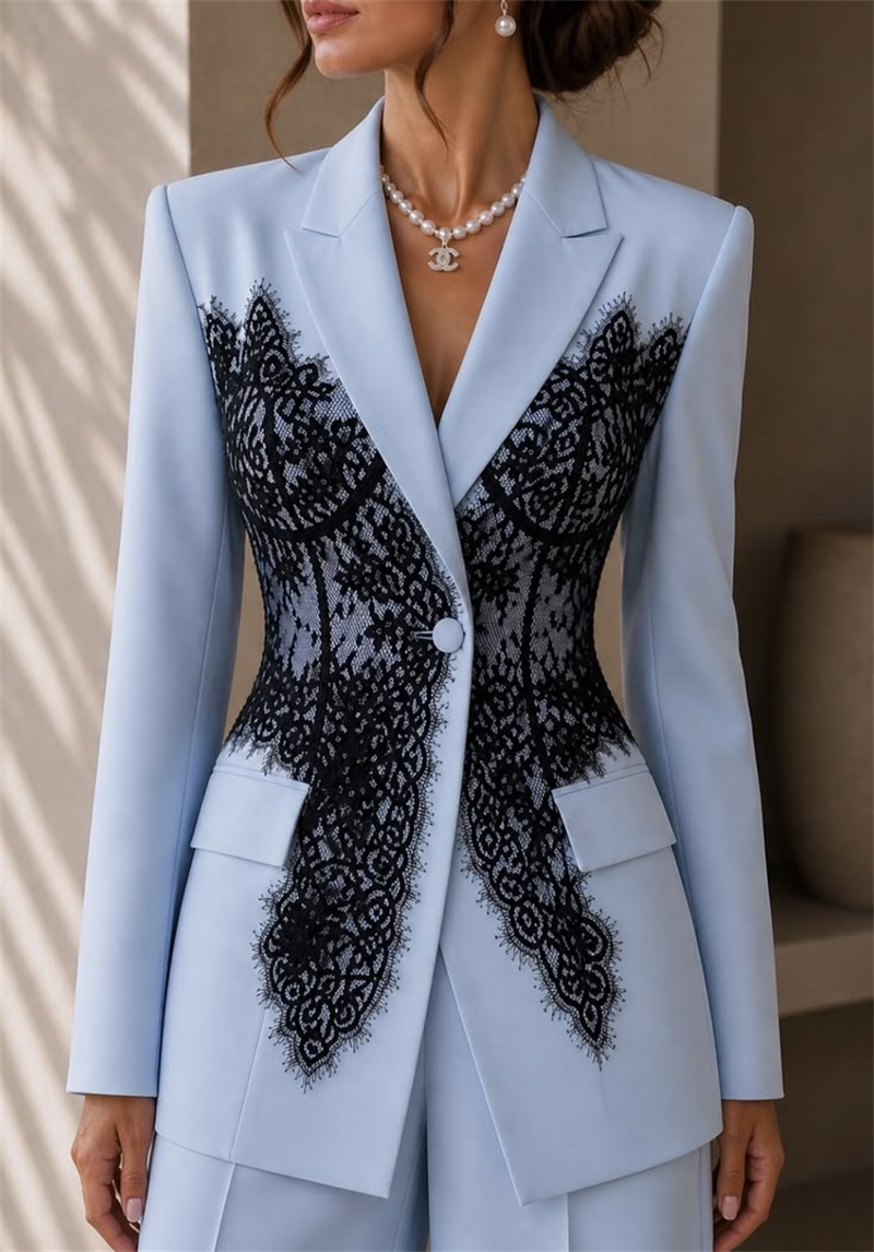 Fashion Blue Women Suits Set 2 - đánh giá và giá Women Formal Wear Trousers