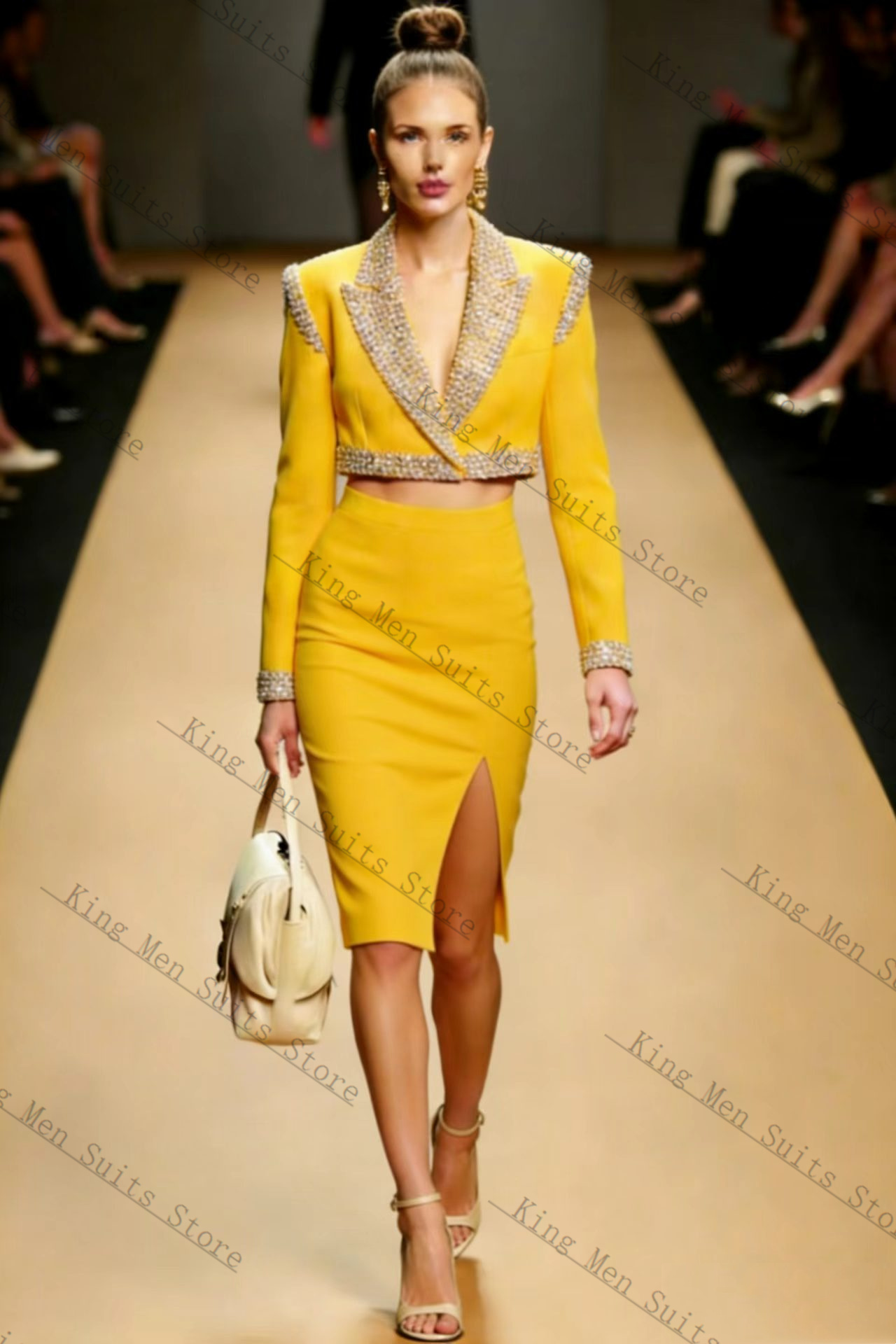 Yellow Crystals Women Suit Ski - đánh giá và giá Yellow Formal Wear Women