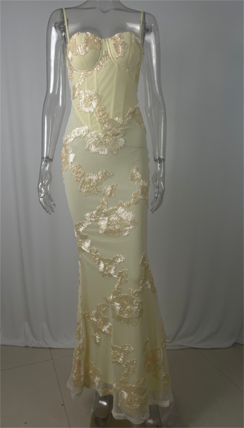 Yellow Embroidery Women Prom D - đánh giá và giá Yellow Formal Wear Women
