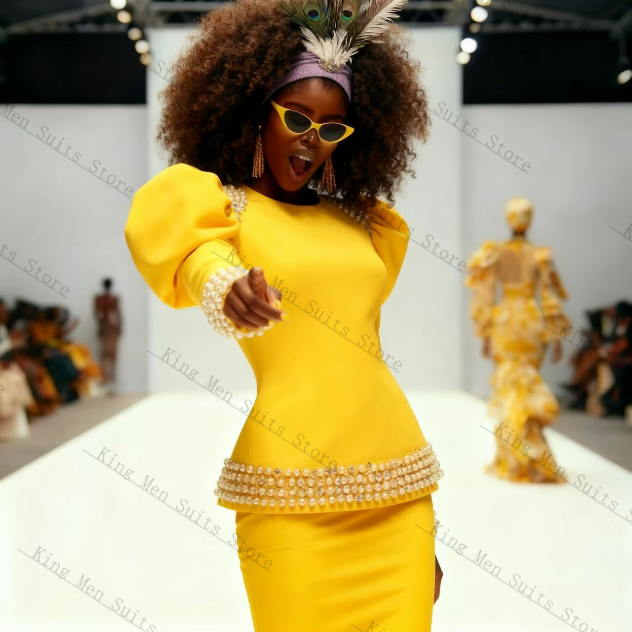 Yellow Black Women Suit Set 2  - đánh giá và giá Yellow Formal Wear Women
