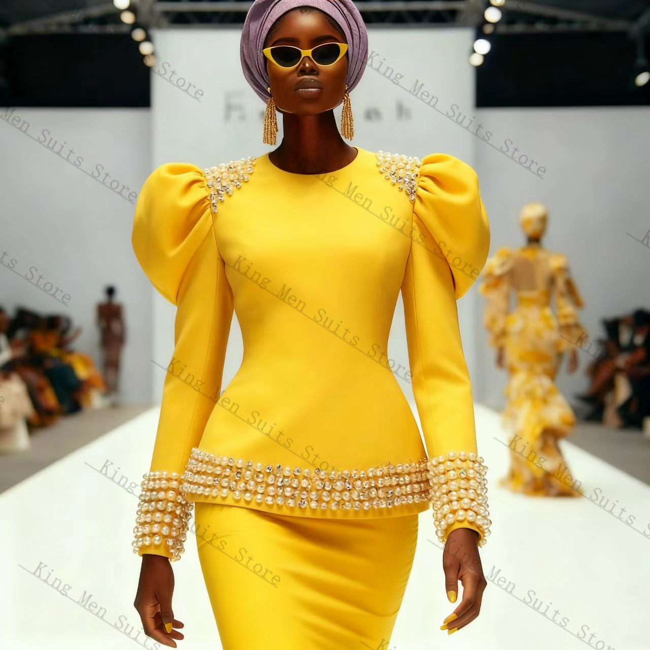 Yellow Black Women Suit Set 2  - đánh giá và giá Yellow Formal Wear Women