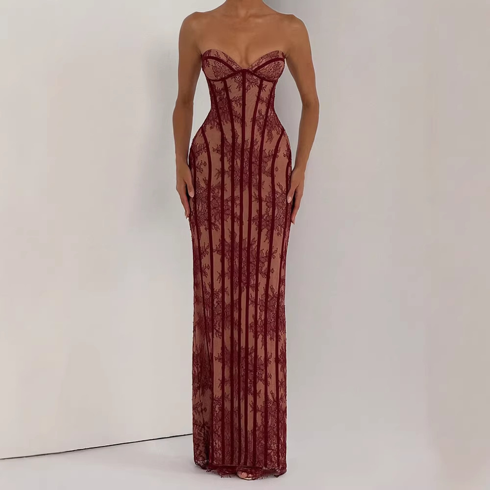 Strapless Bodycon Maxi Dress f - đánh giá và giá Women'S Elegant Formal Wear