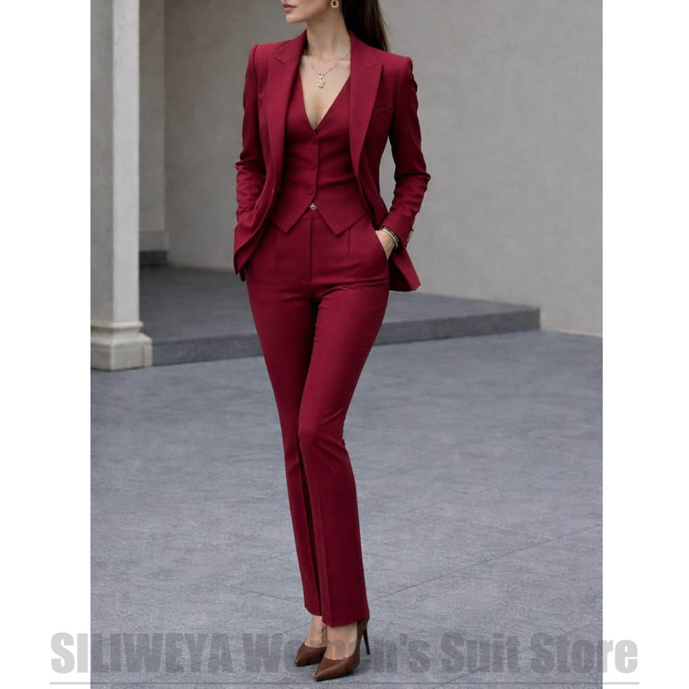 Women 3 Piece Suit Set Blazer  - đánh giá và giá Women Formal Wear Shirts