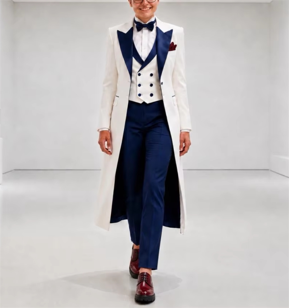 Navy Blue White Women's Jacket - đánh giá và giá Women'S Elegant Formal Wear