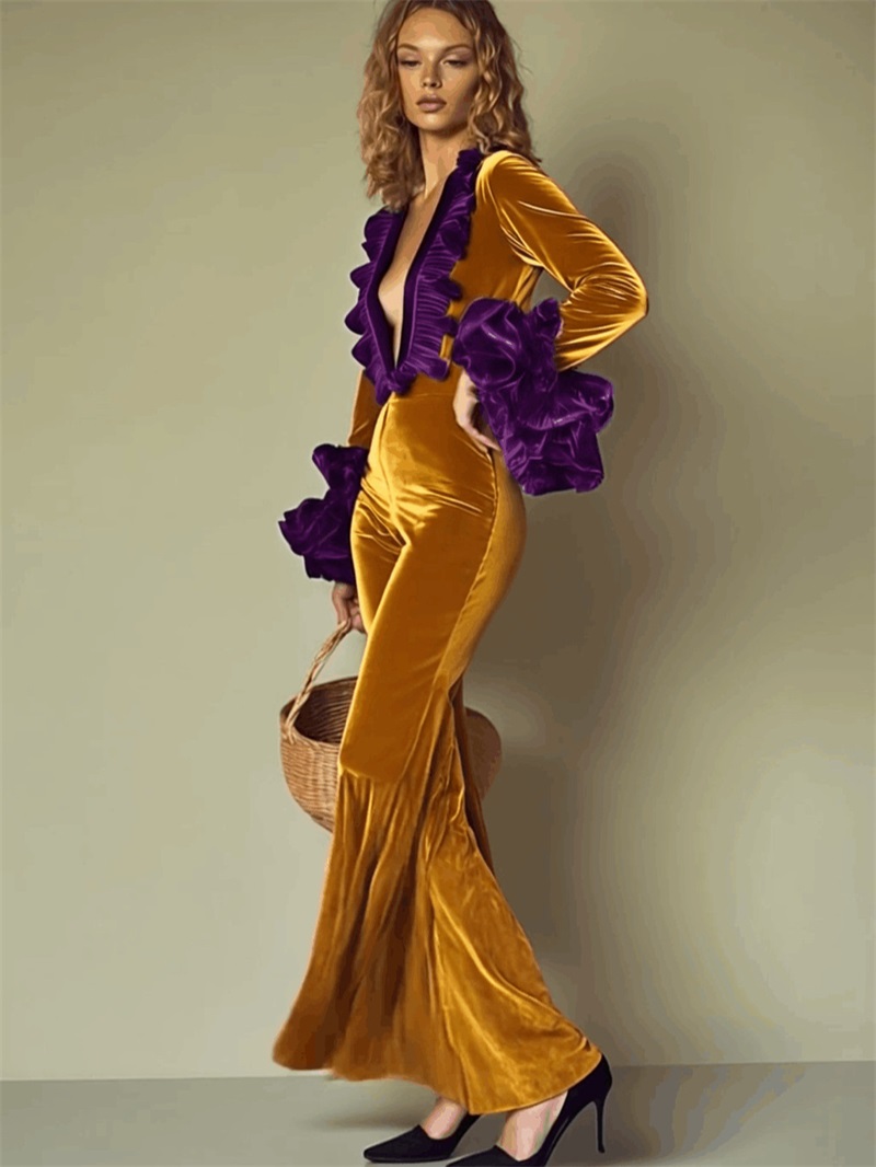 Yellow Purple Velvet Women Jum - đánh giá và giá Yellow Formal Wear Women